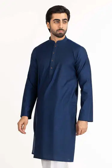Men's Eid Kurta and Straight Pants Pajama - Cobalt Blue