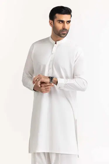 Men's Raw Cotton Kurta and Pajama - White (Free Shipping to USA)