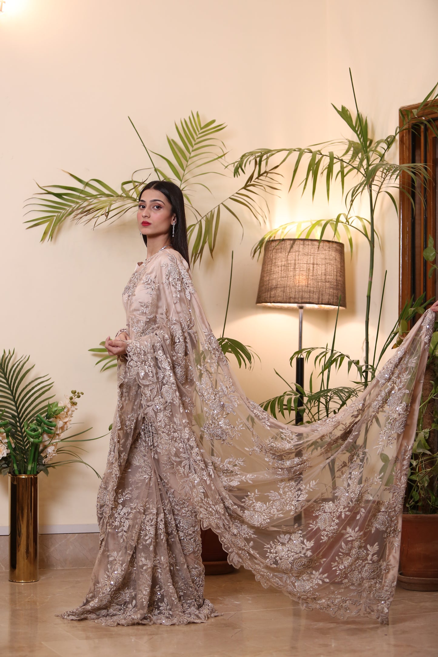 Pink Persona Lace Saree