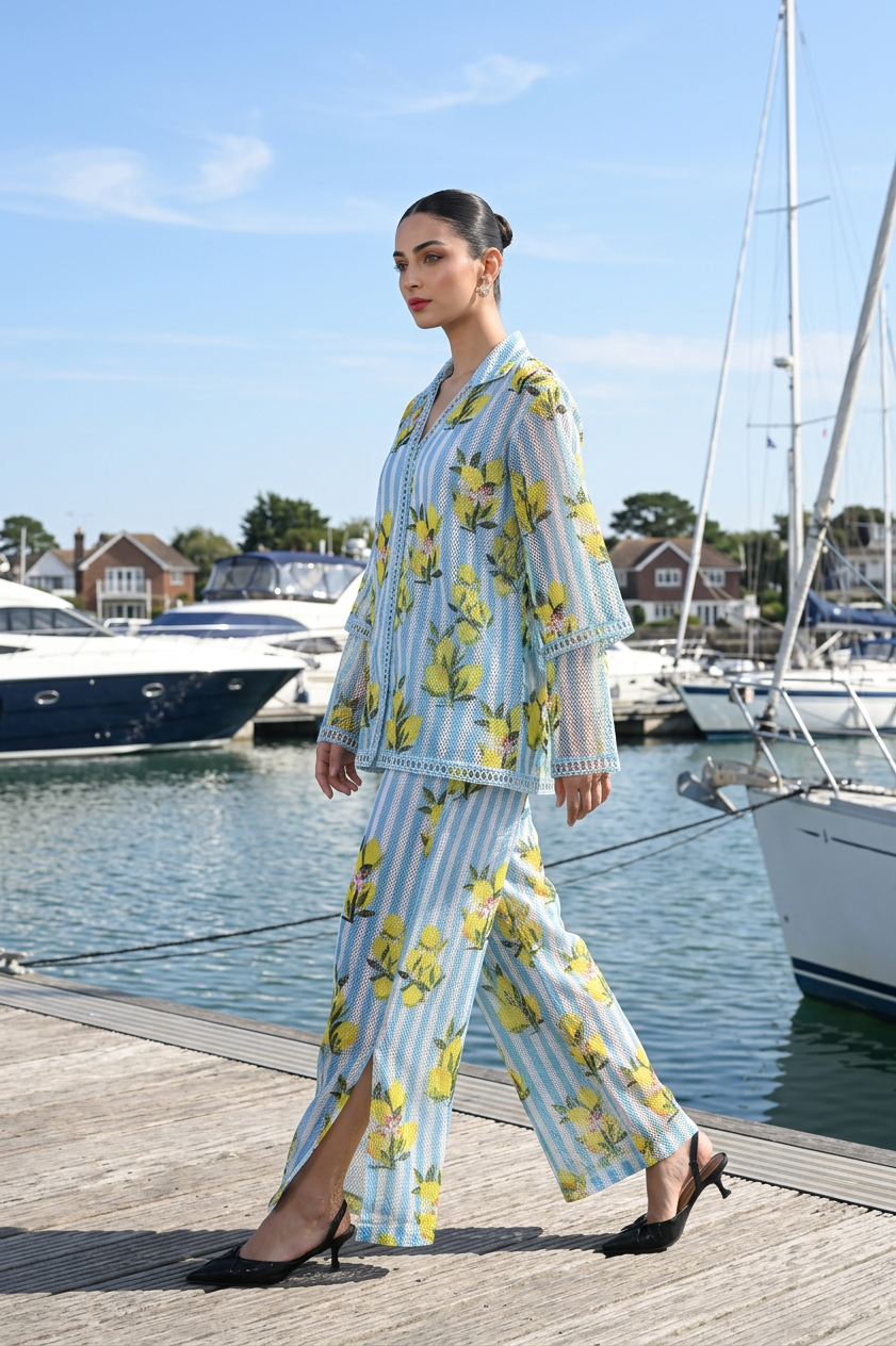 Amalfi Stripe on the marina boardwalk