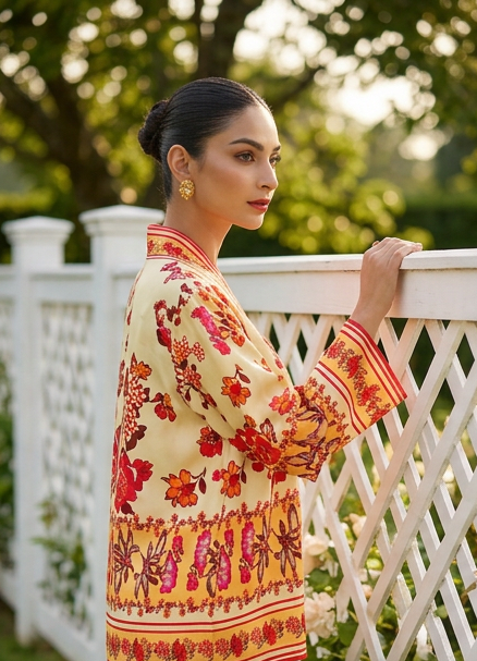 Gulmohar co-ord at the garden fence