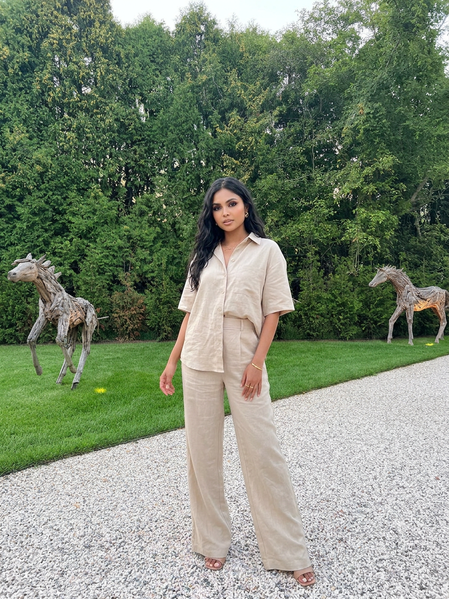 Sand linen co-ord, drive